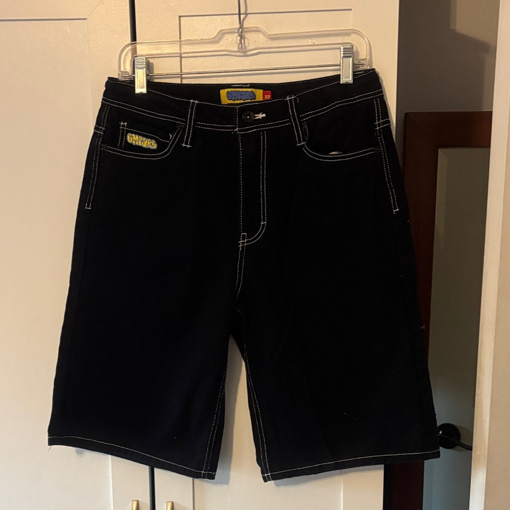 Empyre Black Men’s Jean Shorts with Contrast Stitching